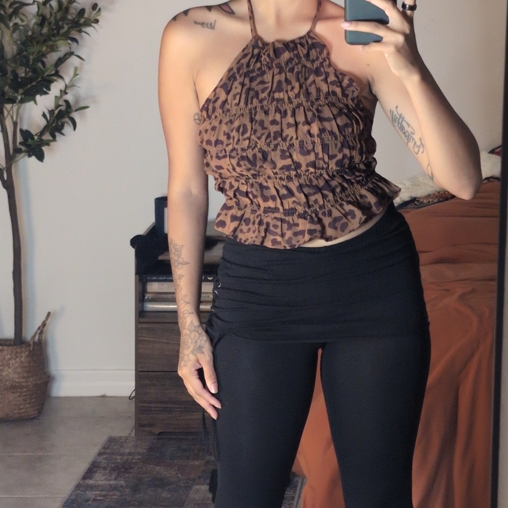Leopard Open Back Top